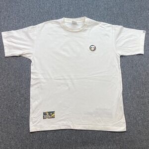 AAPE BY A BATHING APE TShirt Sz L Mens White Streetwear Camo Moonface Logo Tee